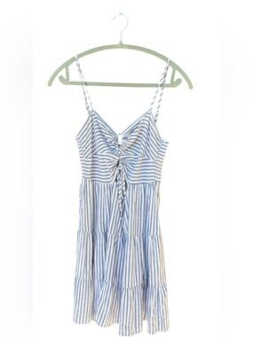 Princess Polly xx Blue and White Striped Tie-Front mini Sundress size 6